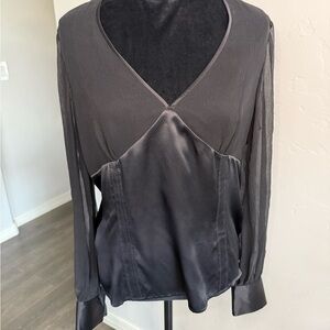 Vtg Susan Lucci Elegant WhimsyGoth Witchy Black Women's 100% Silk Top. Size 16